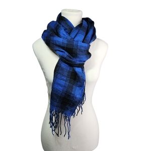 Cotton On Blue and Black Plaid Scarf